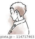 水彩風シンプルイラスト　男性の横顔 114717463