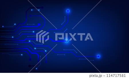 blue circuit board background. futuristic design element 114717581