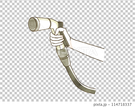 散水ホースヘッドを持つ手 散水ホースヘッドを持つ手 114718337