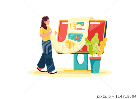 Copywriter creating SEO-optimized copy. 114718504