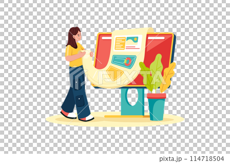 Copywriter creating SEO-optimized copy. 114718504