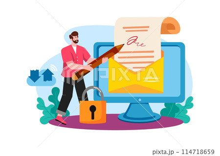 Users can set up email signatures to personalize their messages. 114718659