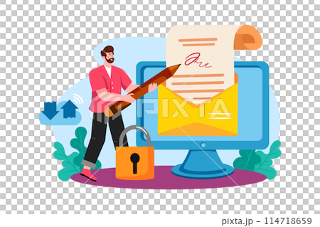 Users can set up email signatures to personalize their messages. 114718659