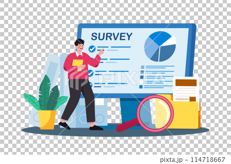Researchers collect data via online surveys. Researchers collect data via online surveys. 114718667