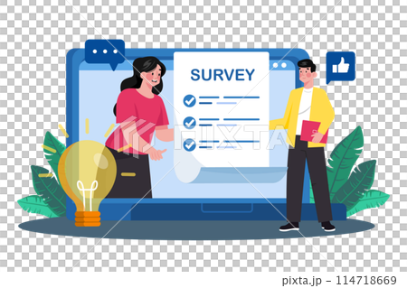 Respondents provide insights in survey responses. 114718669