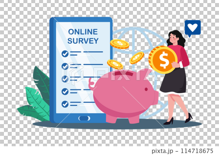 Online surveys offer cost-effective data collection. 114718675