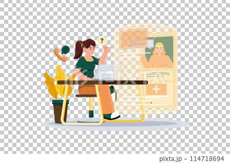 IT help desk analyst implements changes for better service. 114718694
