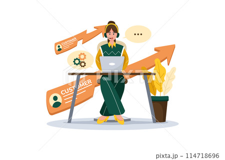 Customer support supervisor ensures continuous improvement with feedback. 114718696