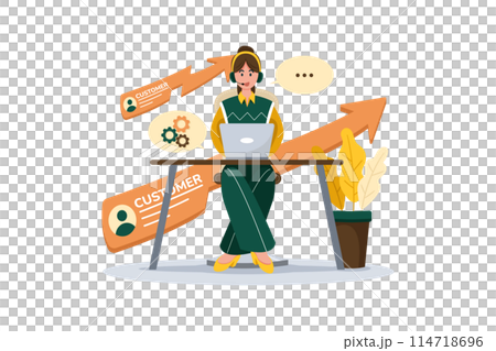 Customer support supervisor ensures continuous improvement with feedback. 114718696