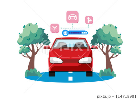 Autonomous vehicles use AI for navigation. 114718981