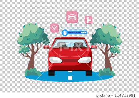 Autonomous vehicles use AI for navigation. 114718981