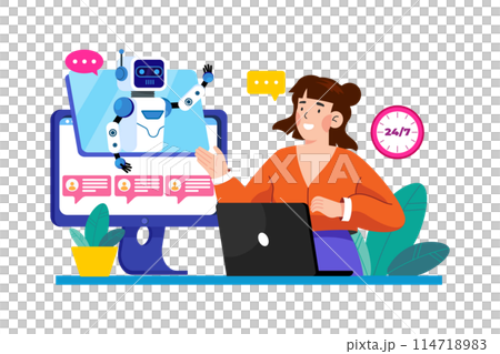 AI chatbots provide instant customer support. 114718983