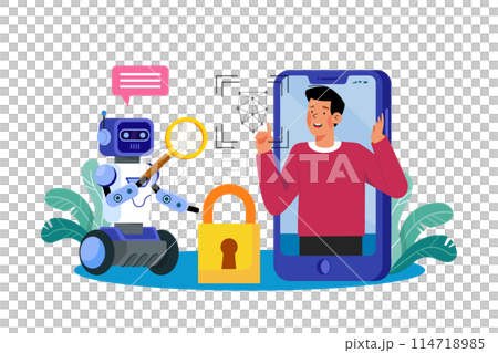 Facial recognition systems use AI for identification. Facial recognition systems use AI for identification. 114718985