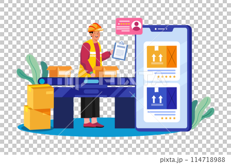 AI optimizes supply chain and logistics. AI optimizes supply chain and logistics. 114718988