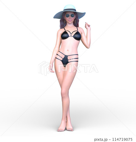 ビキニ姿の女性のイラスト素材 [114719075] - PIXTA