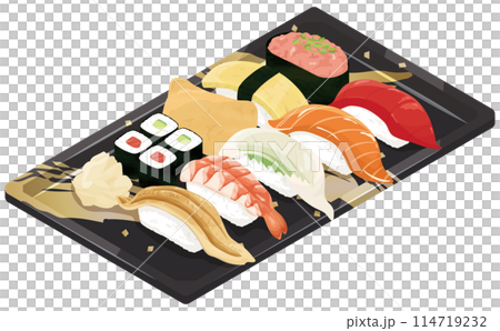 パックに入った寿司 114719232