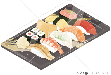 パックに入った寿司 114719234