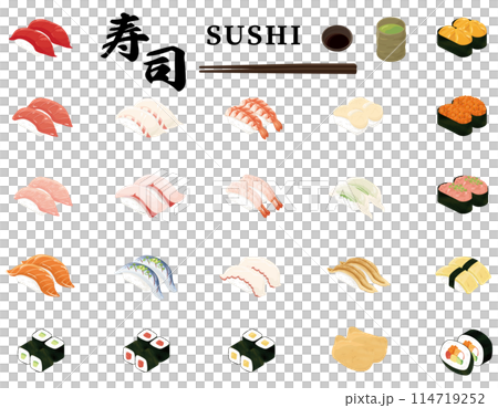 Sushi illustration set Sushi illustration set 114719252