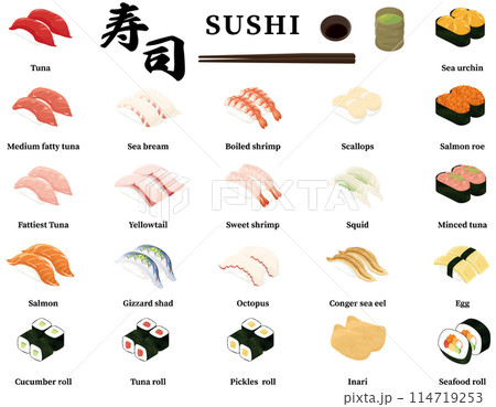 寿司イラストセット 114719253