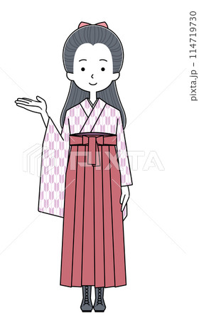 明治・大正時代の女学生のイラスト 114719730
