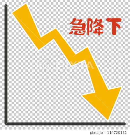 下降のグラフ 114720182