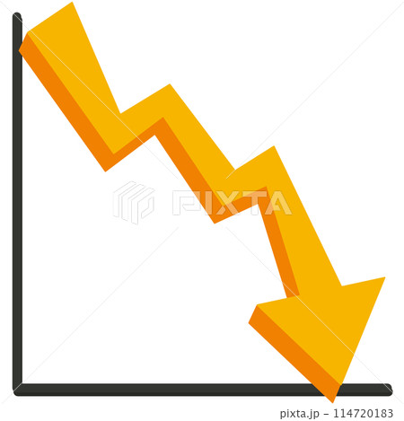 下降のグラフ 下降のグラフ 114720183