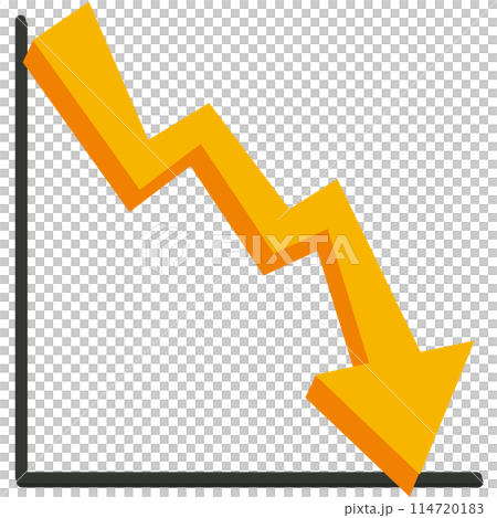下降のグラフ 下降のグラフ 114720183
