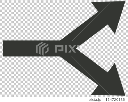二股に分かれた矢印 二股に分かれた矢印 114720186
