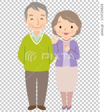 仲の良い高齢者夫婦　シニア 114720828