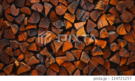 Refined pattern in overstocked firewood reveals space and safety issues. 114721257