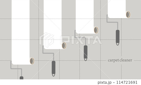 コロコロ　お掃除アイテム　モノトーン　背景 114721691