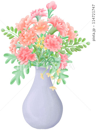 bouquet of Carnations in vase 114721747