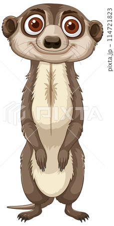 Cute Standing Meerkat Illustration 114721823