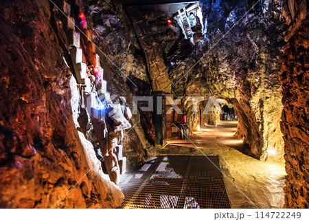 Interior of Mina El Eden, a historic mine in Zacatecas. UNESCO world heritage in Mexico Interior of Mina El Eden, a historic mine in Zacatecas. UNESCO world heritage in Mexico 114722249