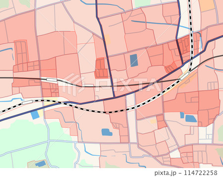 とある架空の近郊都市の人口分布図 114722258