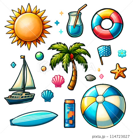 夏の海素材2 114723027