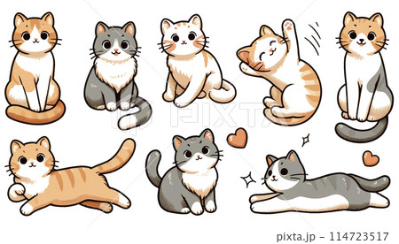 可愛い猫のイラスト 114723517