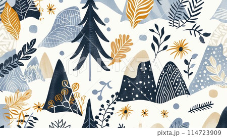 北欧風パターンイラスト 北欧風パターンイラスト 114723909