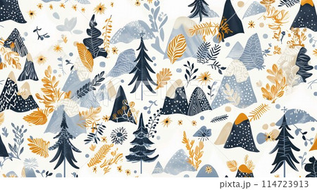 北欧風パターンイラスト 114723913