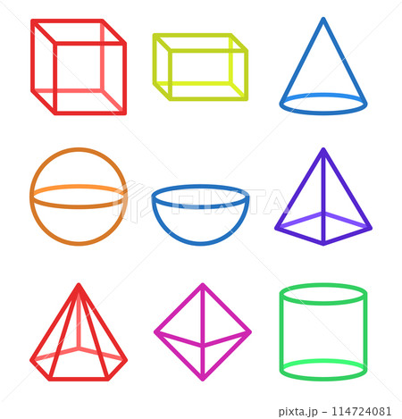 Geometric shapes icon set vector isolated Geometric shapes icon set vector isolated 114724081