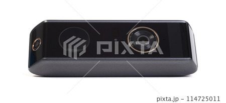 Modern wireless camera doorbel, on white background Modern wireless camera doorbel, on white background 114725011
