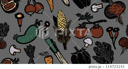 seamless pattern with vegetables 114725241