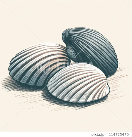 シンプルな貝殻のイラスト シンプルな貝殻のイラスト 114725470