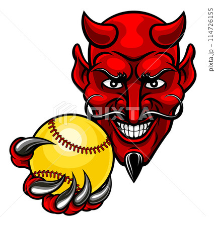 Devil Softball Sports Team Mascot 114726155