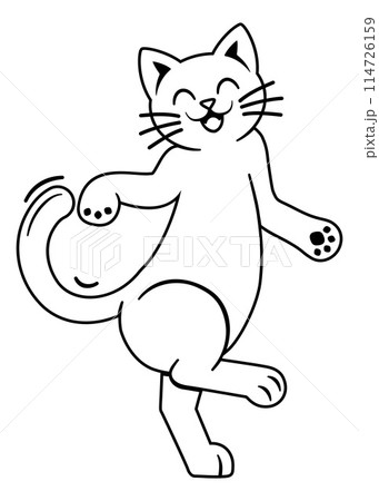 Cat Kitten Pet Animal Dancing Mascot Design Icon 114726159