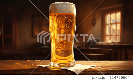 バーカウンターのビール バーカウンターのビール 114726604