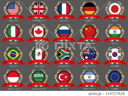 G20の国旗のイメージ素材セット G20の国旗のイメージ素材セット 114727626