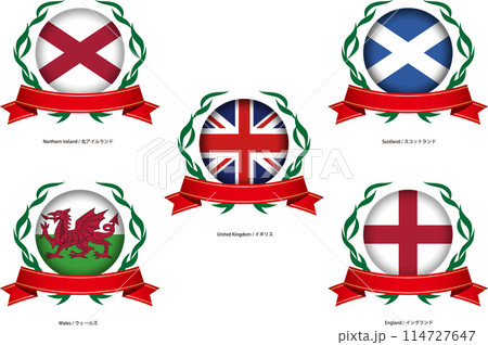 イギリスの国旗のイメージ素材セット 114727647