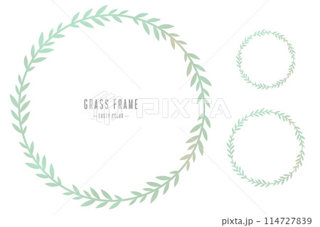 オシャレな草の枠 114727839