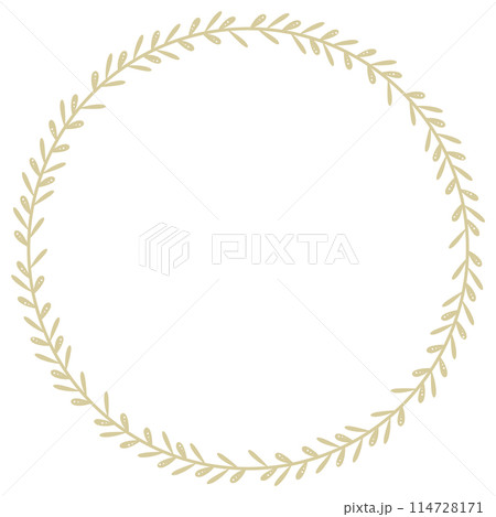 オシャレな草の枠 114728171